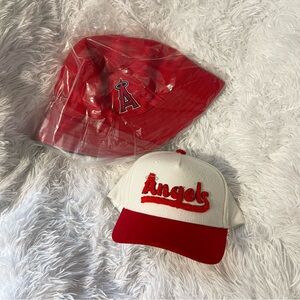 Red and White Angels Yakult bucket Baseball unisex hats bundle